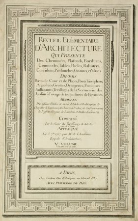 Книги / Recueil Elementaire d\'Architecture. / Титульный лист.