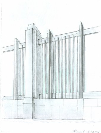 Проект ограды для административного здания. / Проект ограды для административного здания.