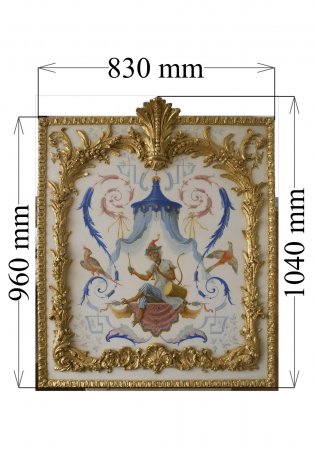 Rococo Dessus de porte with singerie painting.